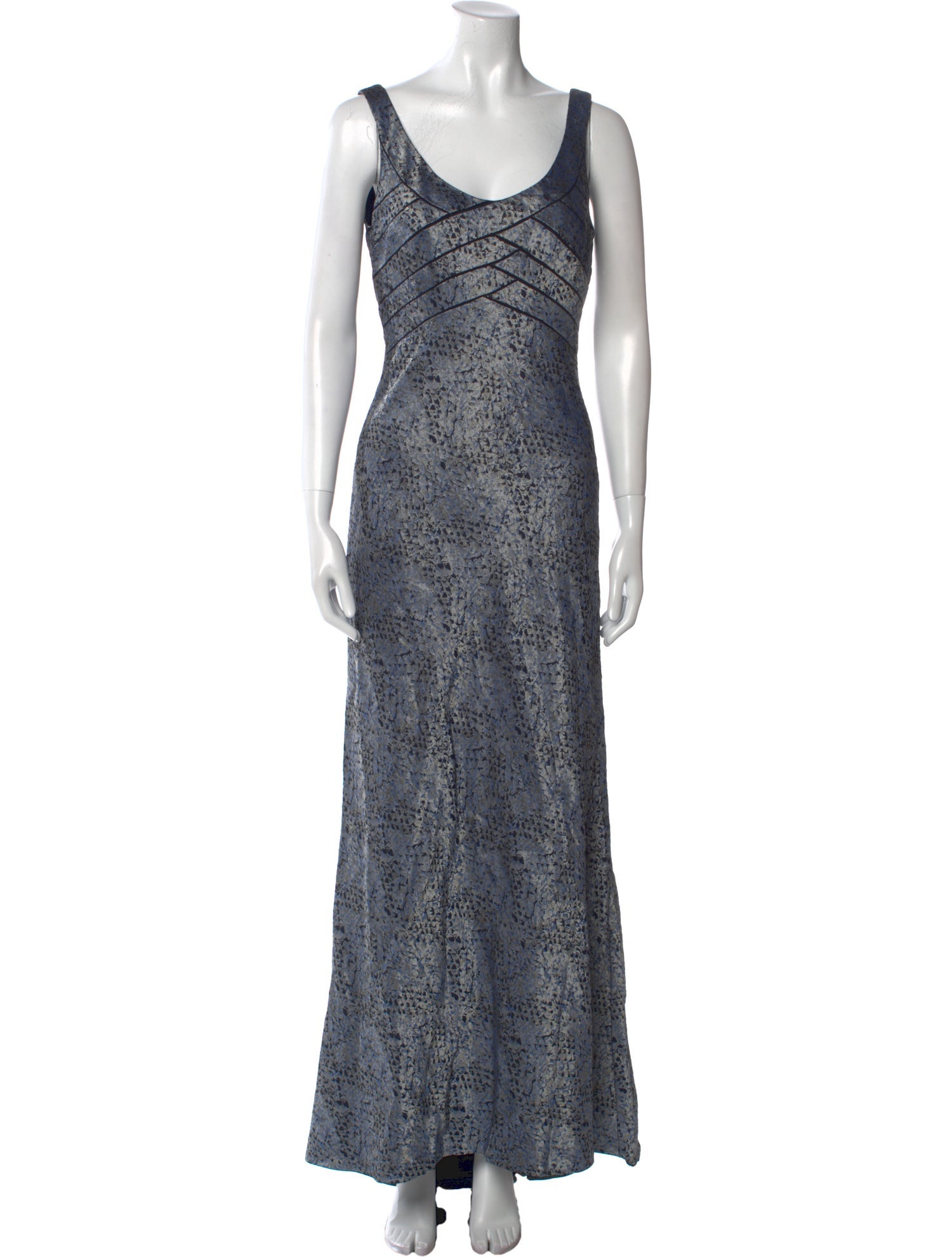 Carmen Marc Valvo Animal Print Long Dress