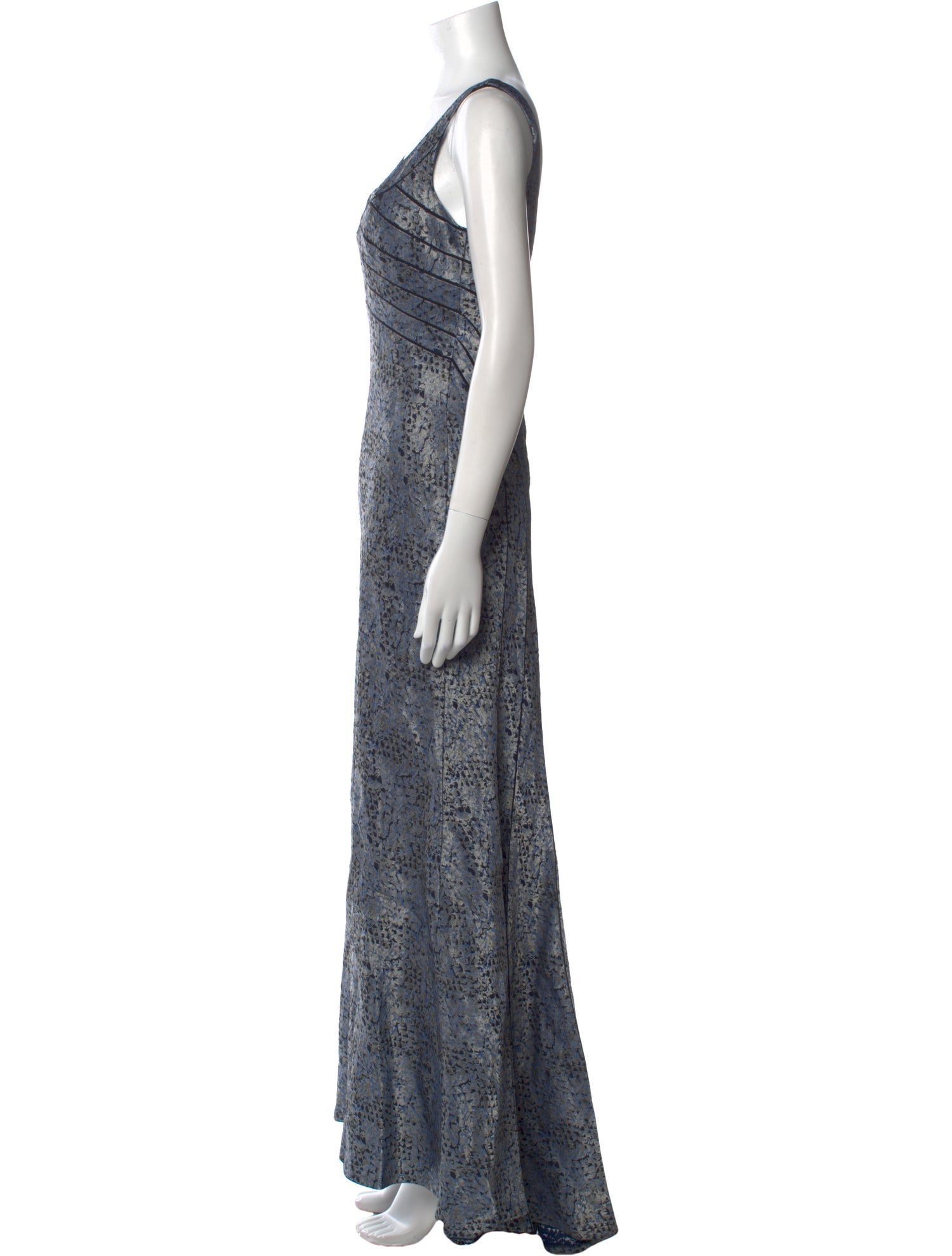 Carmen Marc Valvo Animal Print Long Dress