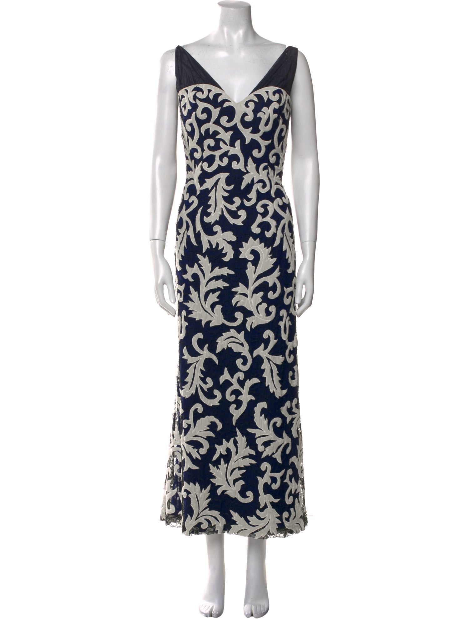 Carmen Marc Valvo Printed Midi Length Dress