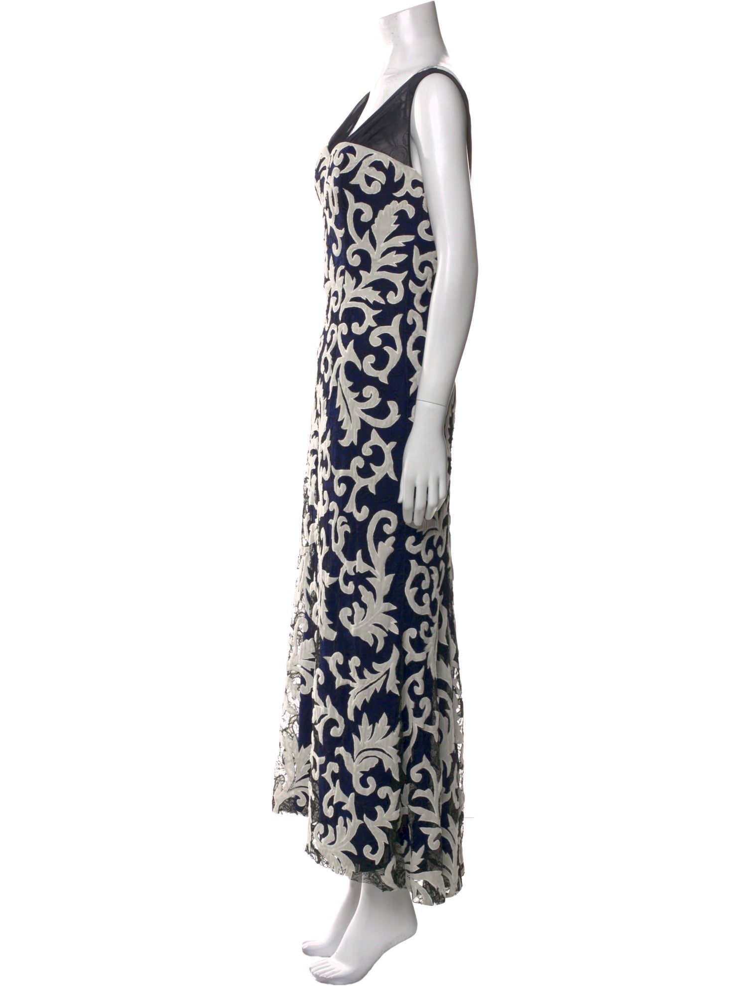 Carmen Marc Valvo Printed Midi Length Dress