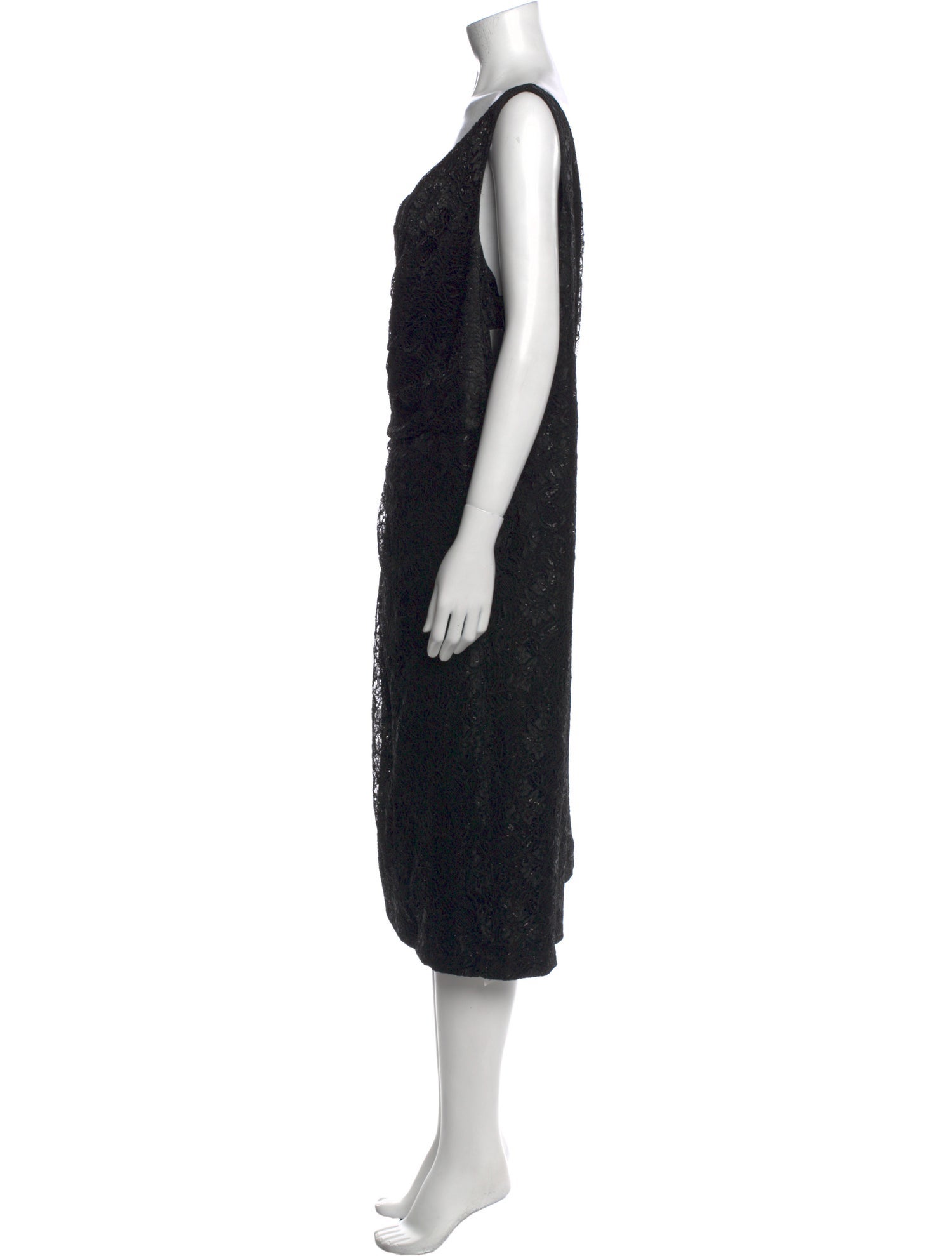 Carmen Marc Valvo V-Neck Midi Length Dress