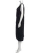 Carmen Marc Valvo V-Neck Midi Length Dress