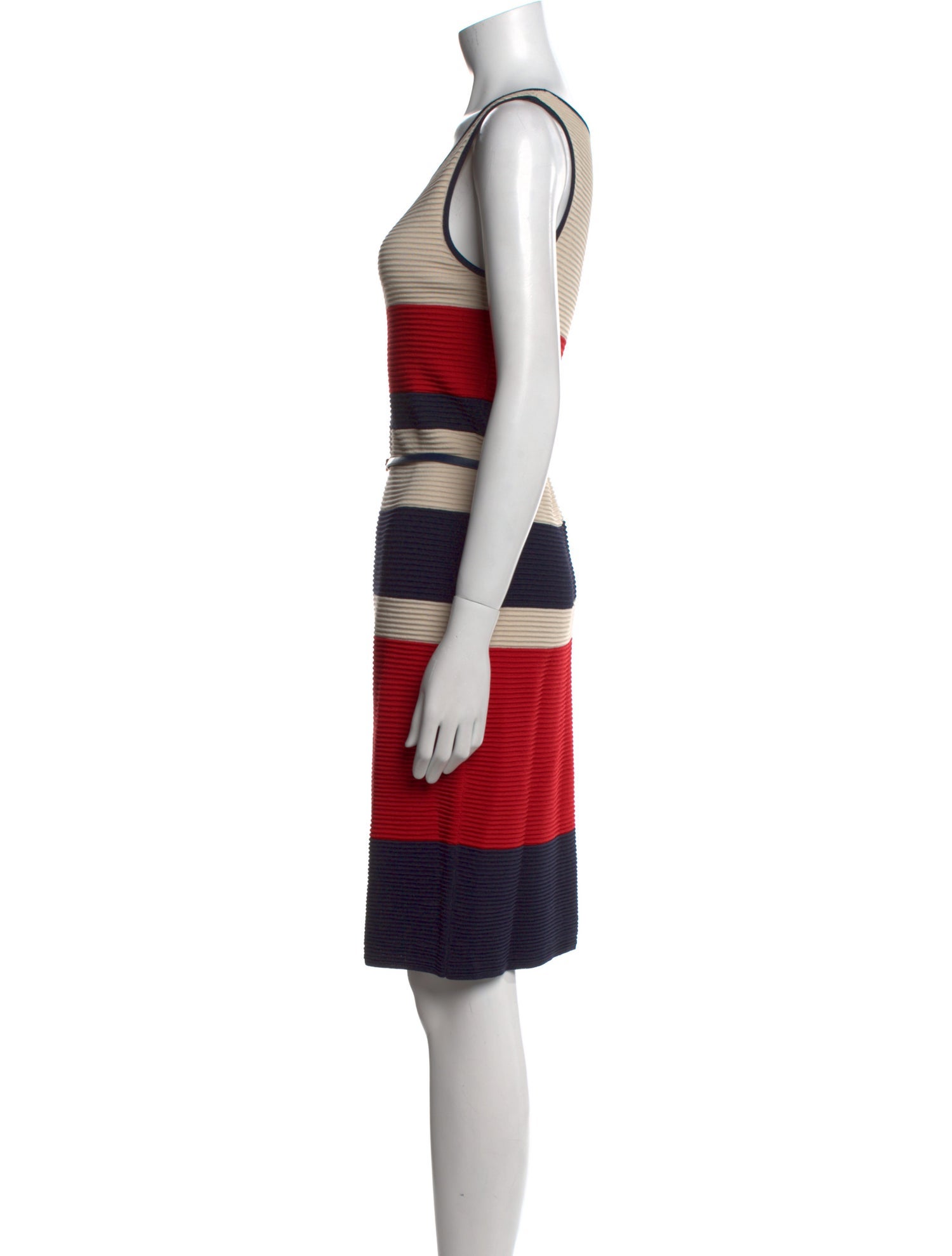 Carmen Marc Valvo Striped Knee-Length Dress