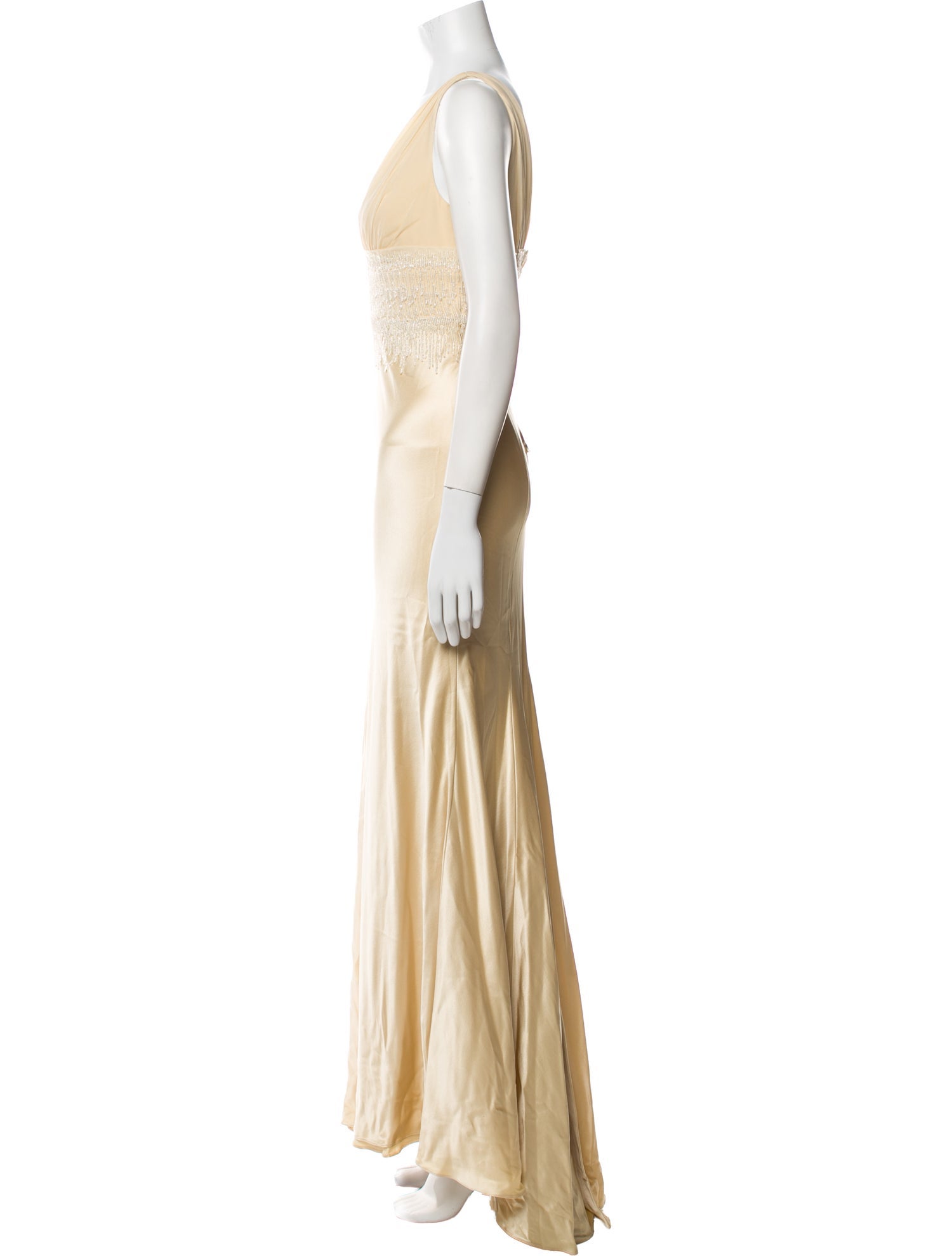Carmen Marc Valvo Silk Long Dress