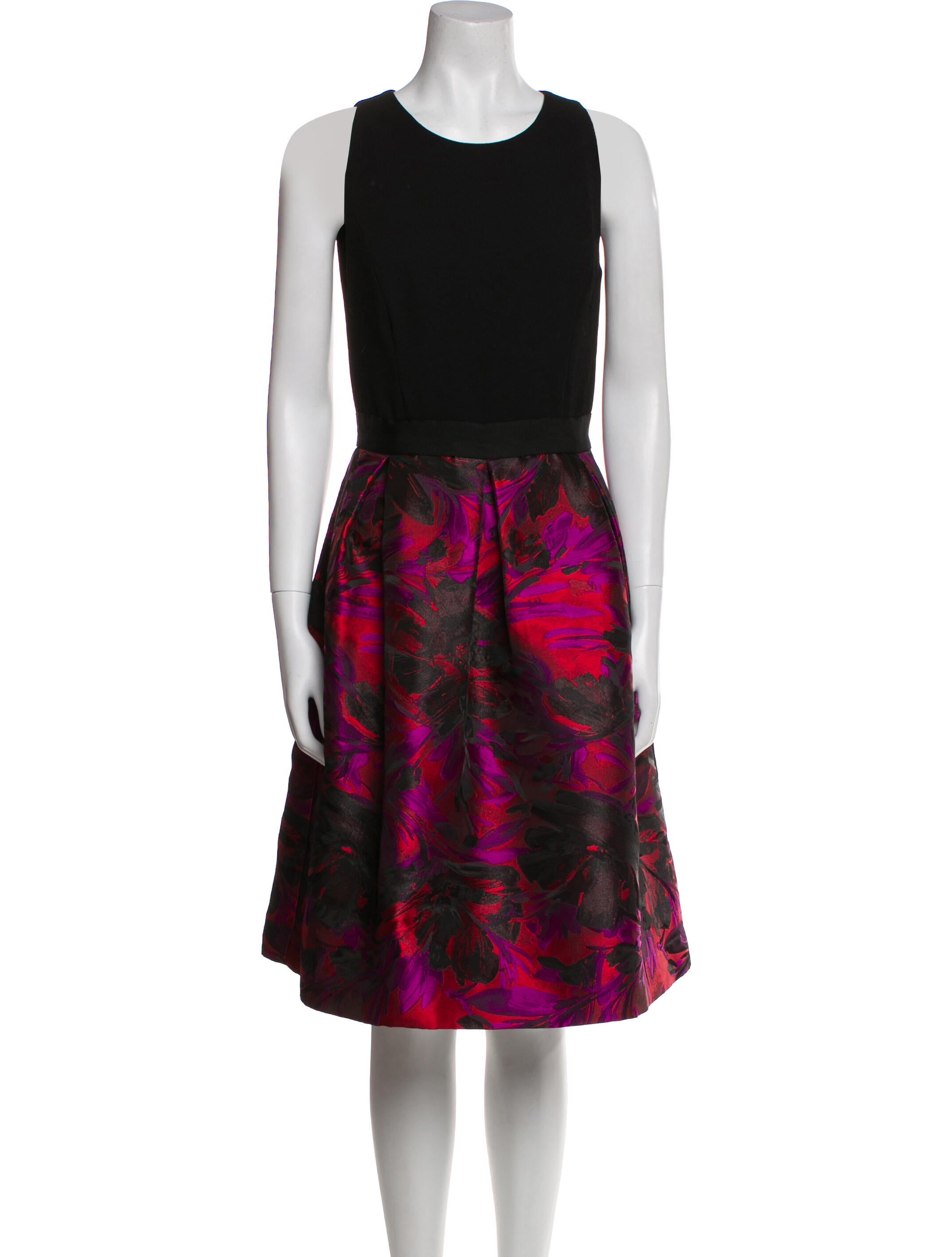 Carmen Marc Valvo Printed Knee-Length Dress