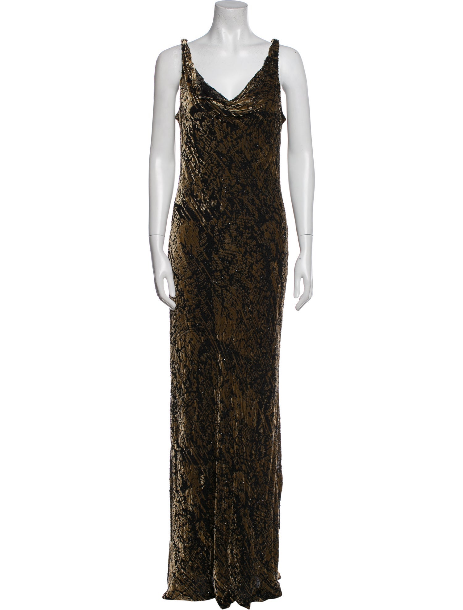 Carmen Marc Valvo Animal Print Long Dress