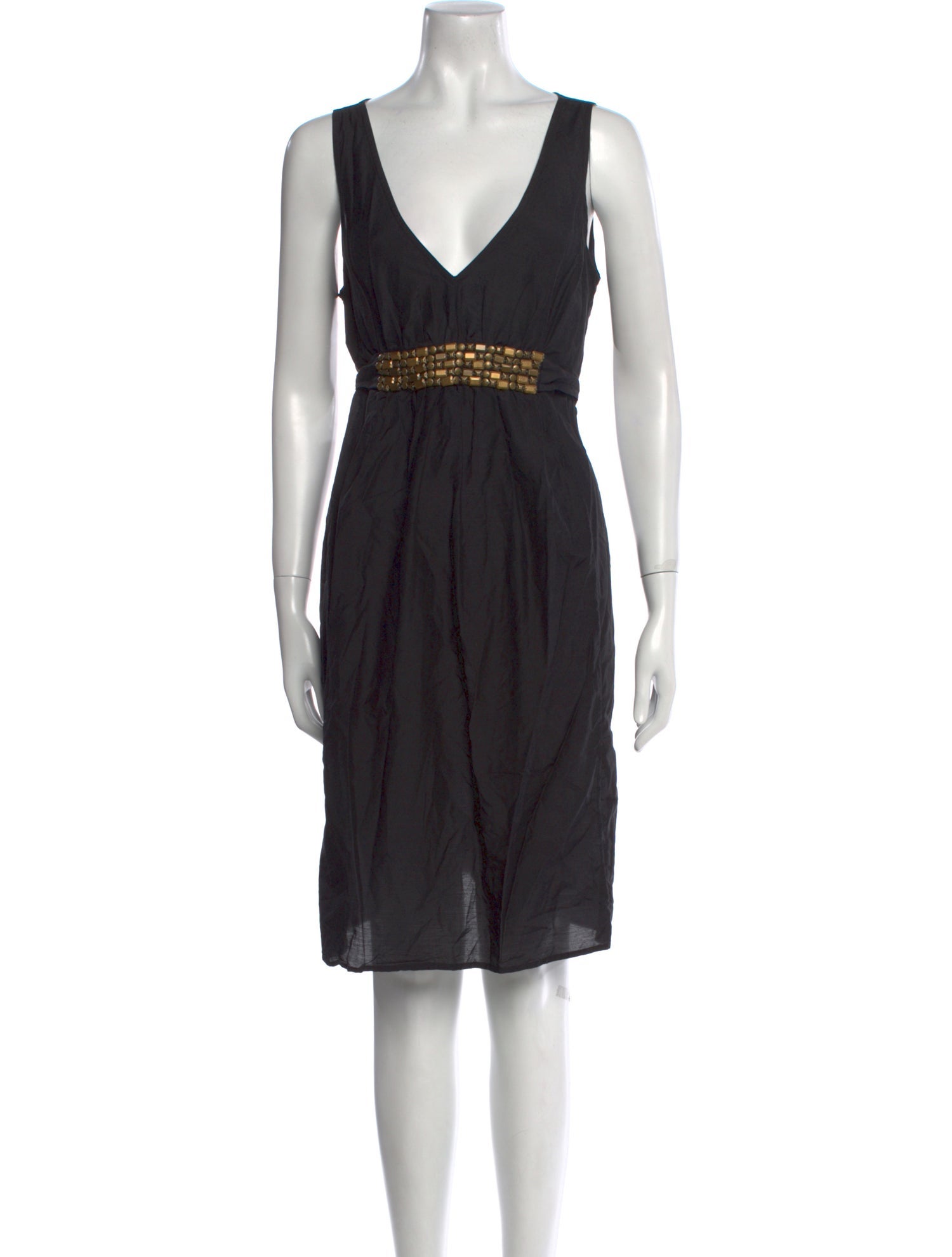 Carmen Marc Valvo V-Neck Knee-Length Dress
