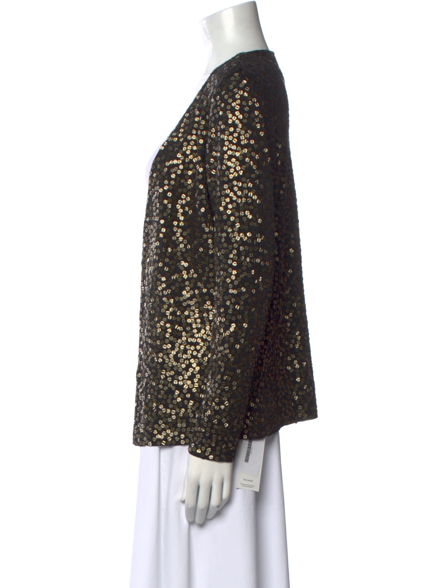 Carmen Marc Valvo Sequin Printed Sweater