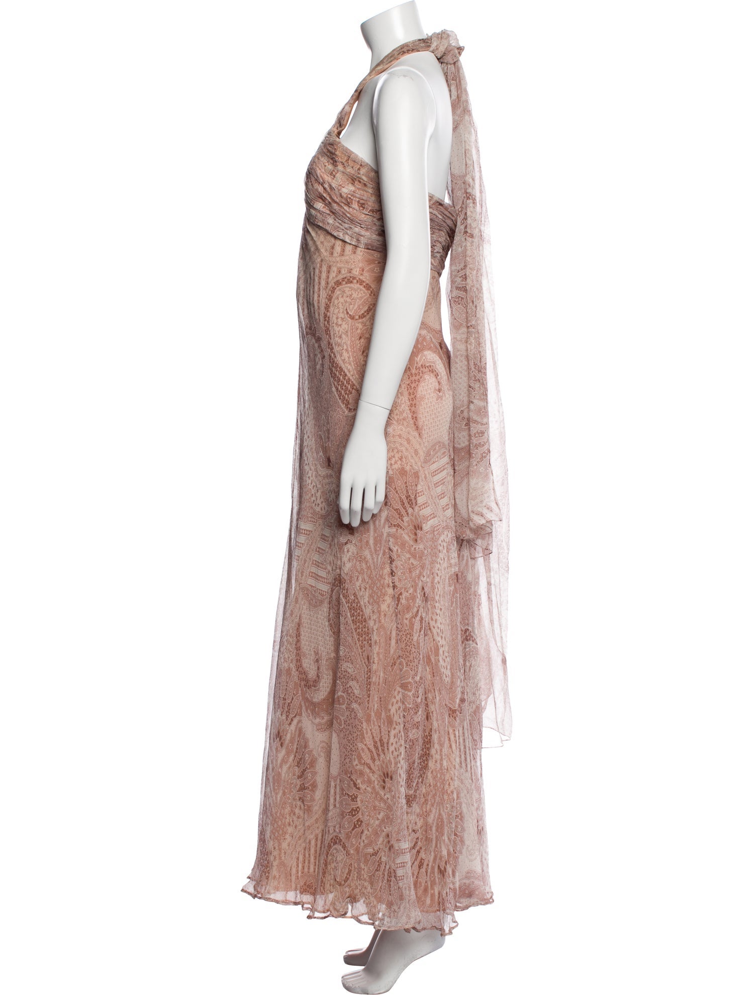 Carmen Marc Valvo Silk Long Dress
