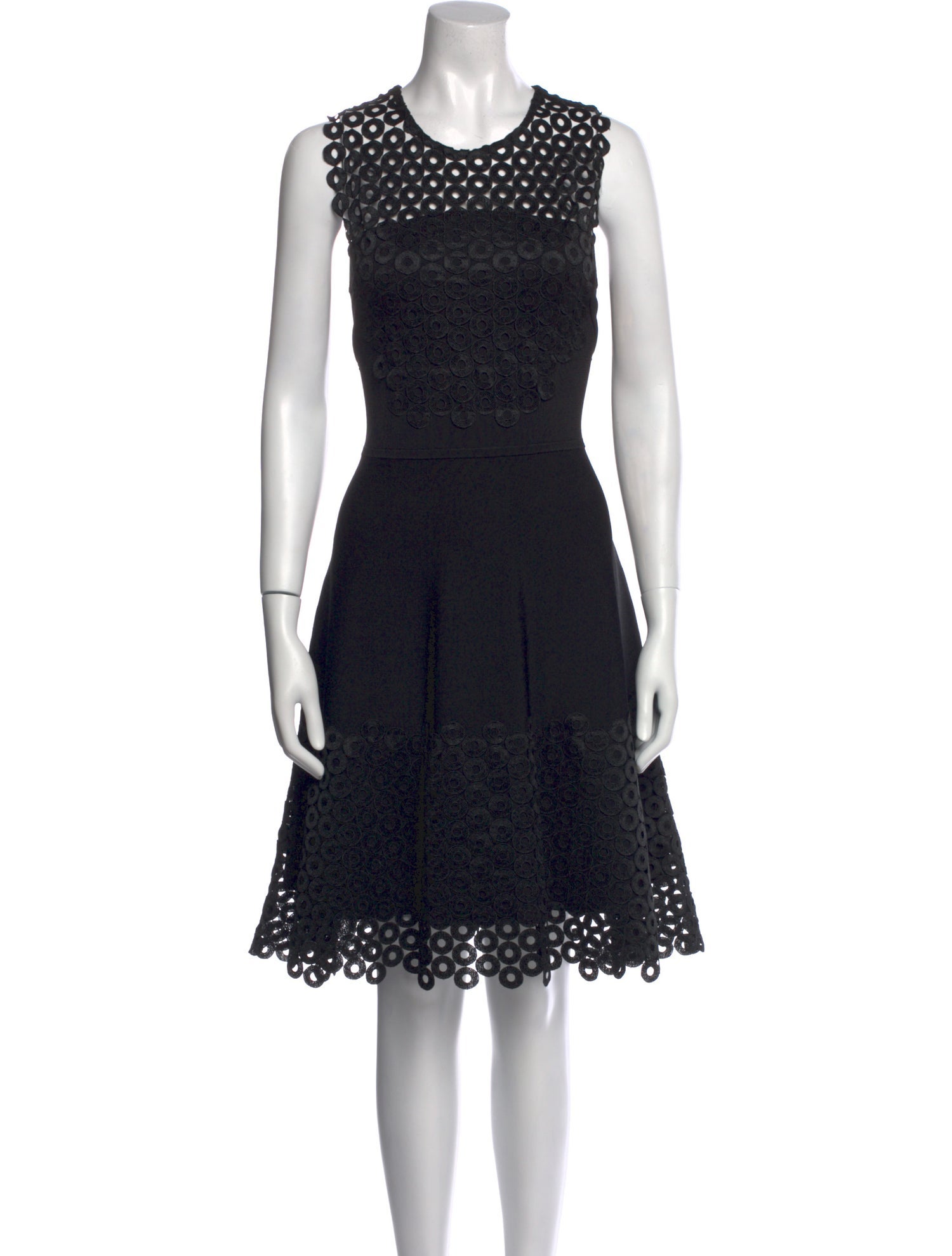 Lela Rose Lace Pattern Knee-Length Dress