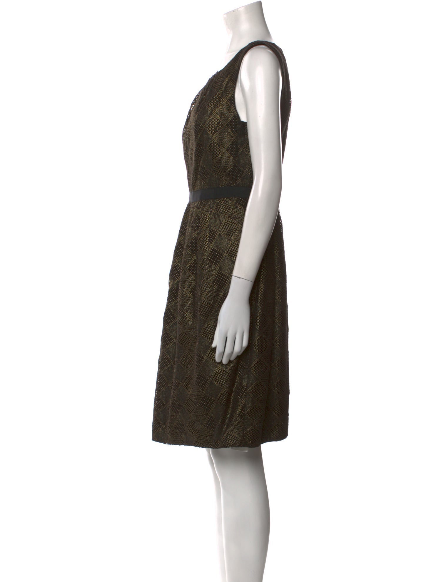 Carmen Marc Valvo Animal Print Knee-Length Dress