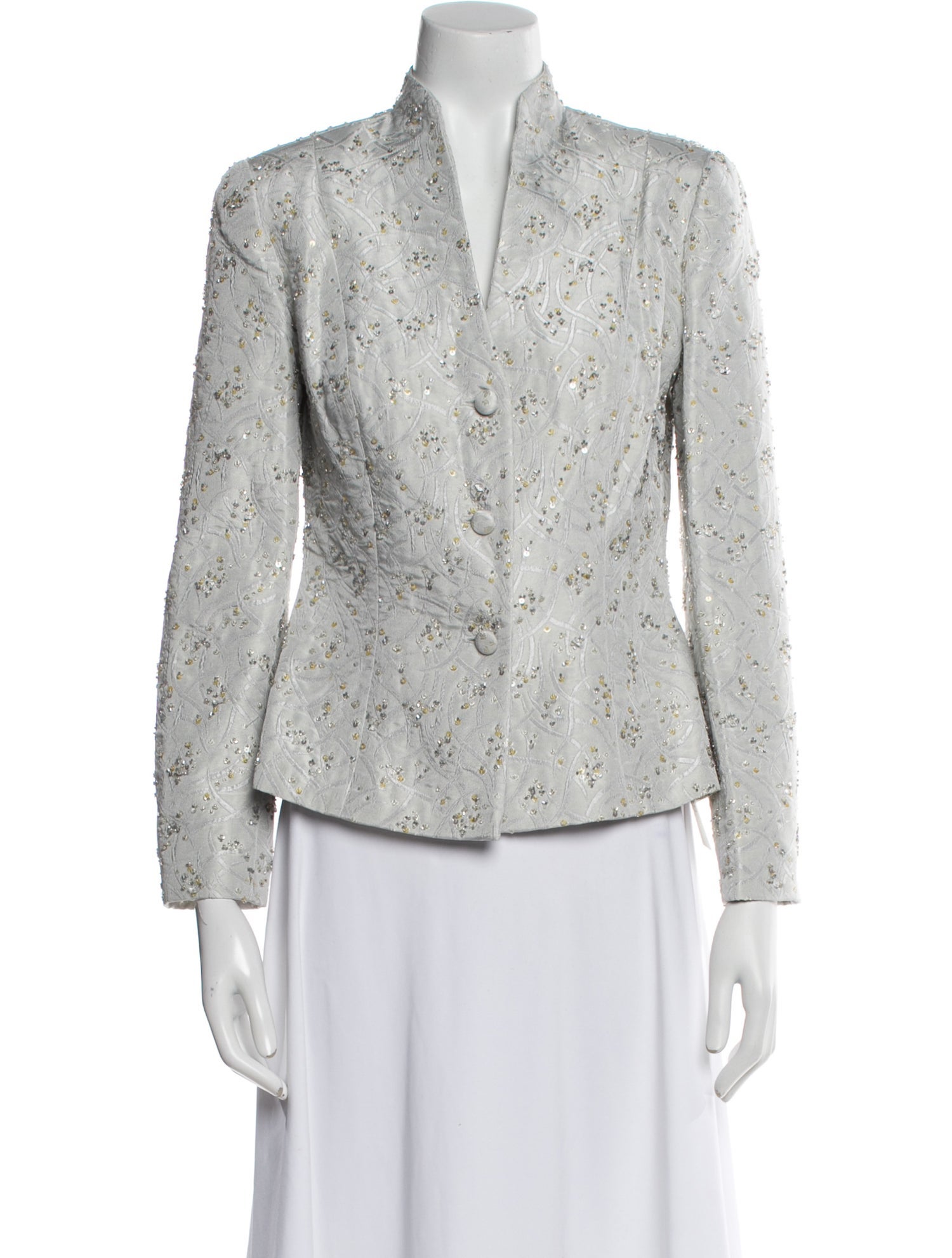 Carmen Marc Valvo Printed Evening Jacket