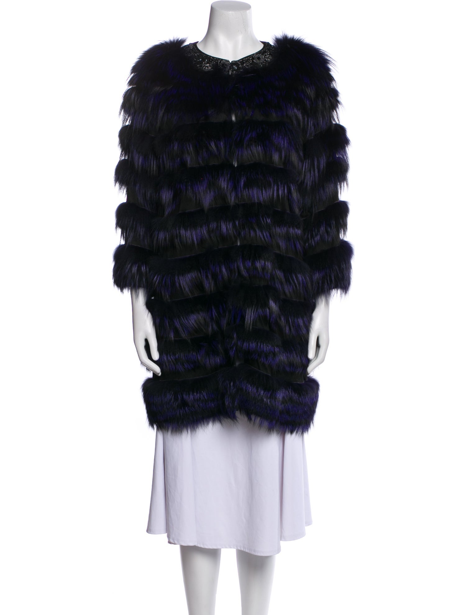Carmen Marc Valvo Fox Fur Coat