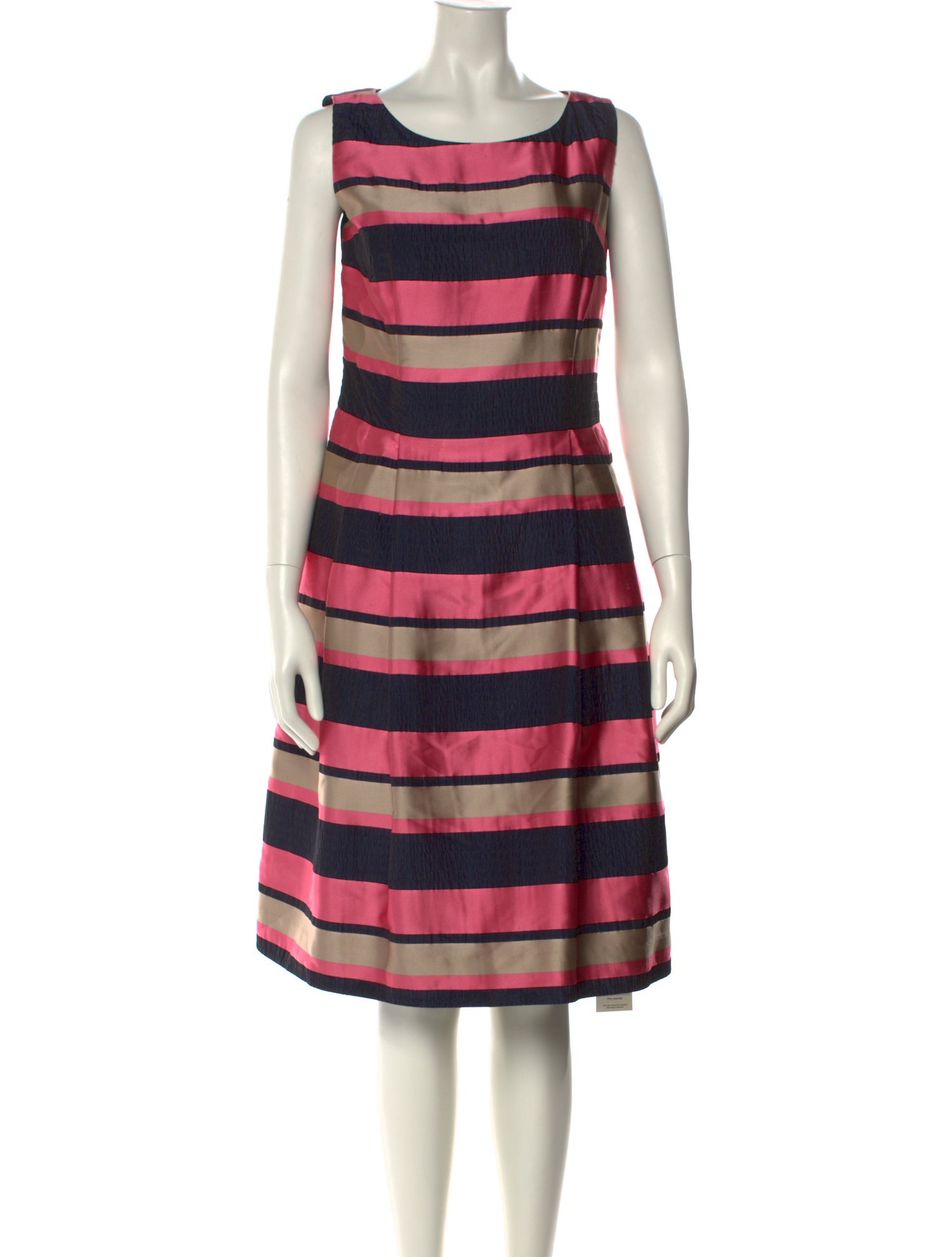 Carmen Marc Valvo Striped Knee-Length Dress