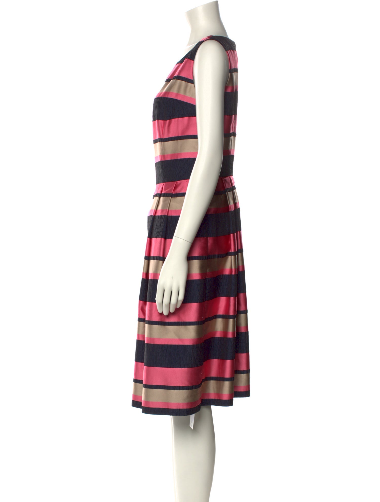 Carmen Marc Valvo Striped Knee-Length Dress