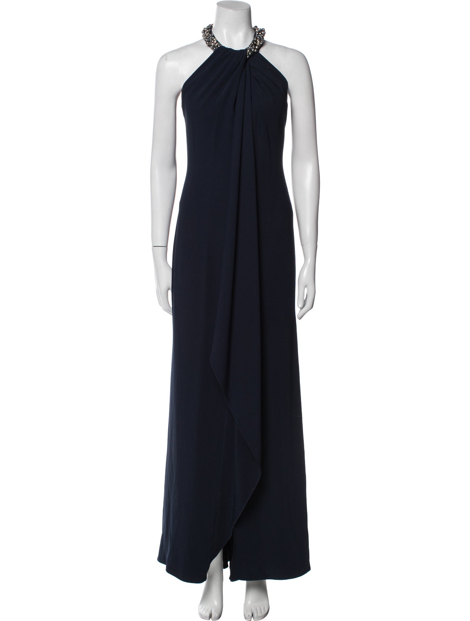 Carmen Marc Valvo Halterneck Long Dress