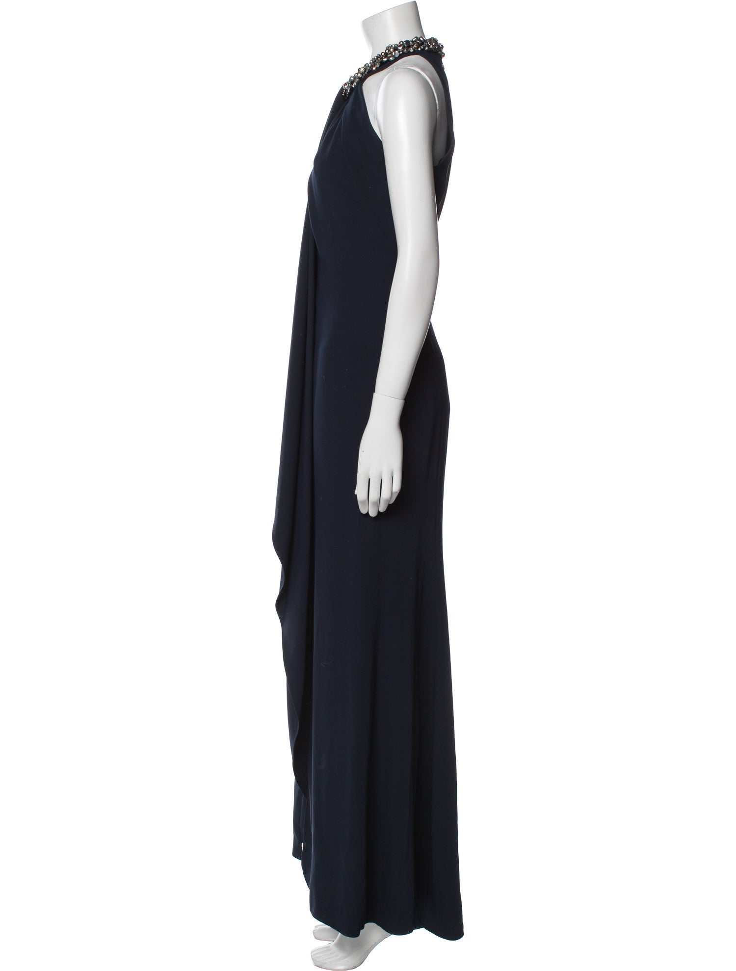 Carmen Marc Valvo Halterneck Long Dress