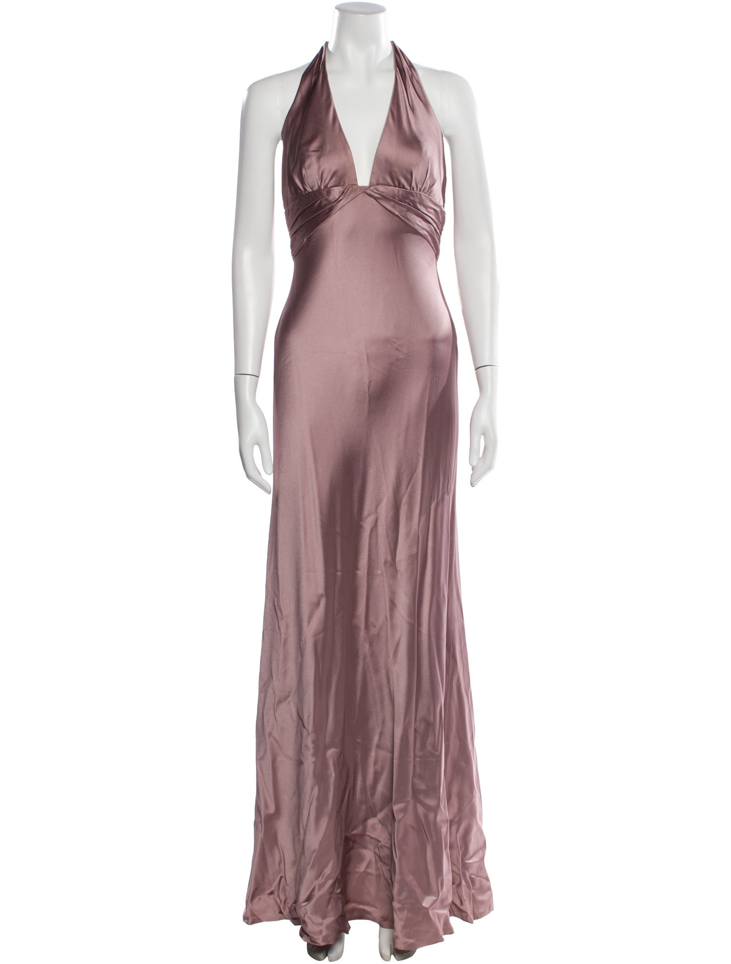 Carmen Marc Valvo Halterneck Long Dress