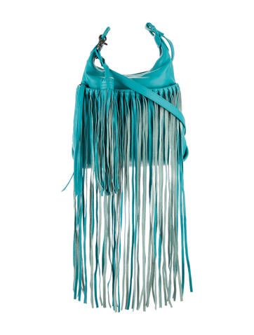 Carlos Falchi Fringed Leather Crossbody Bag w/ Tags