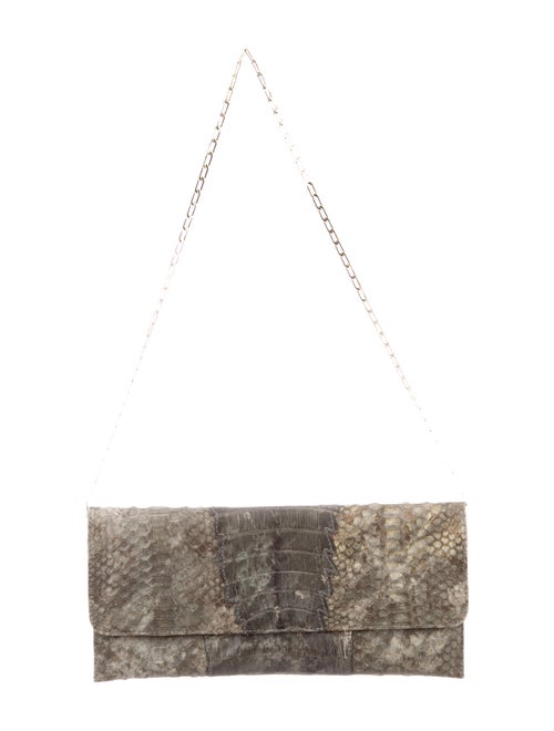 Carlos Falchi Crocodile & Python Clutch grey
