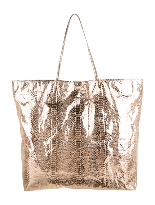 Carlos Falchi Embossed Tote Gold