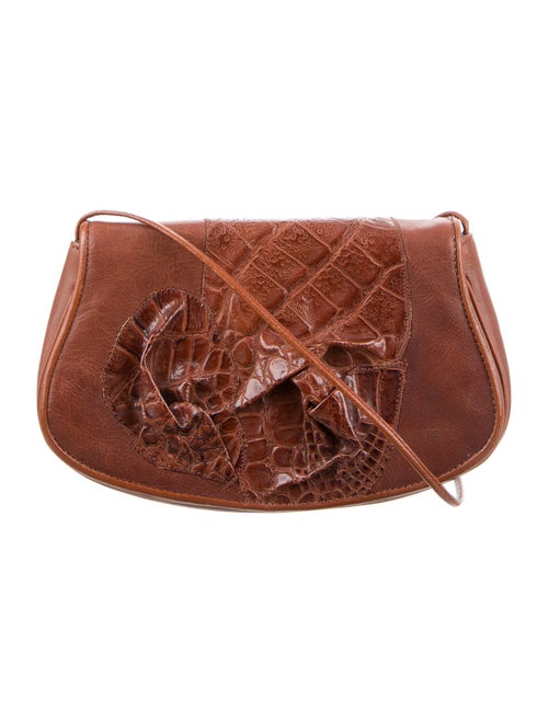 Carlos Falchi Leather Crossbody Bag Brown