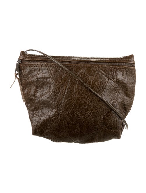 Carlos Falchi Leather Crossbody Bag Brown