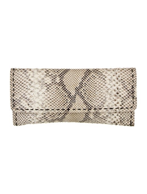 Carlos Falchi Python Clutch Bag Silver