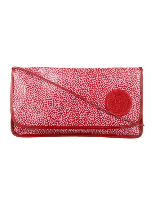 Carlos Falchi Embossed Clutch Red