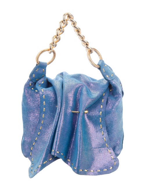 Carlos Falchi Chain Link Handle Bag Blue