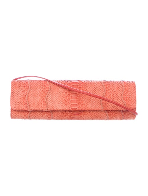 Carlos Falchi Python Long Clutch Red