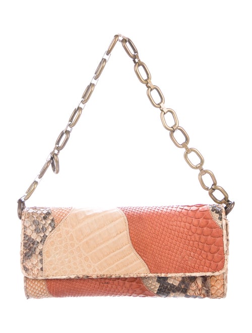 Carlos Falchi Leather Shoulder Bag Gold