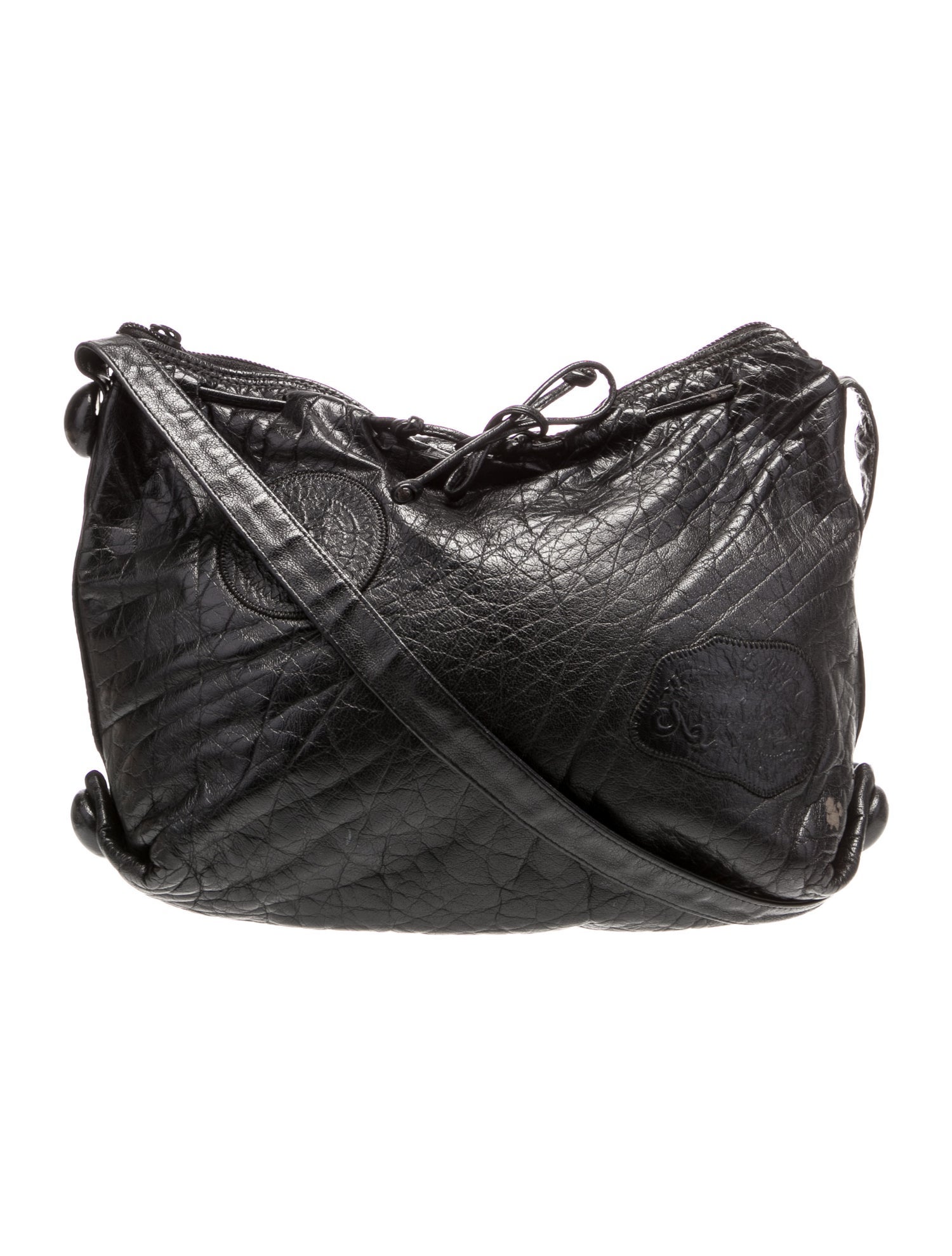 Carlos Falchi Leather Messenger Bag