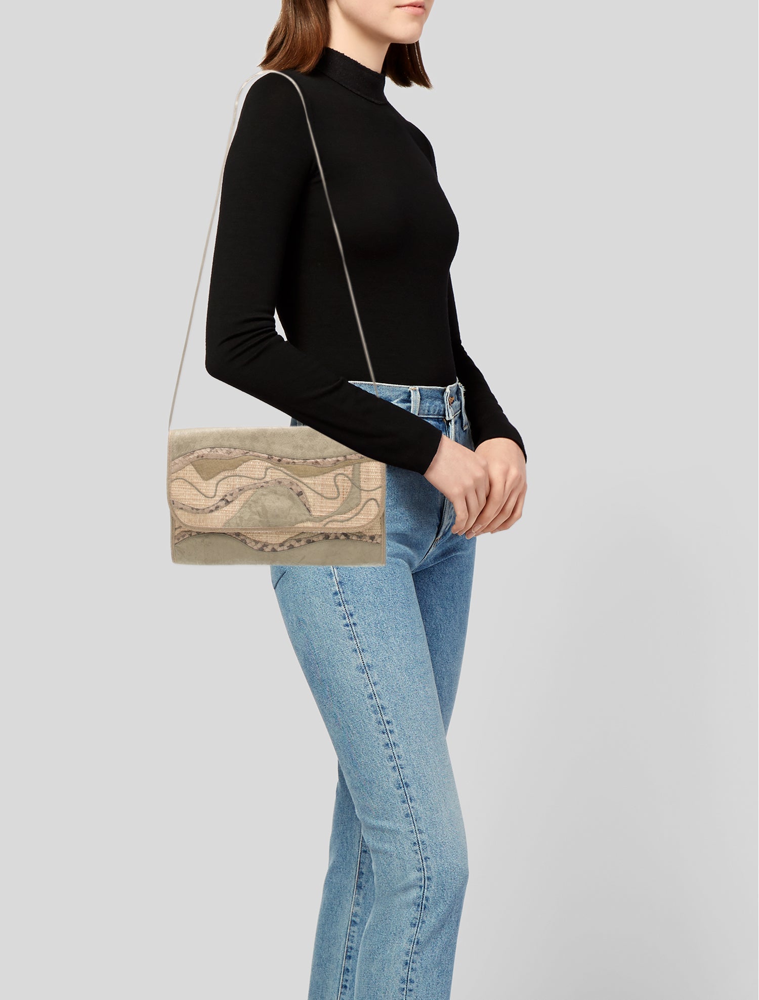 Carlos Falchi Leather Clutch