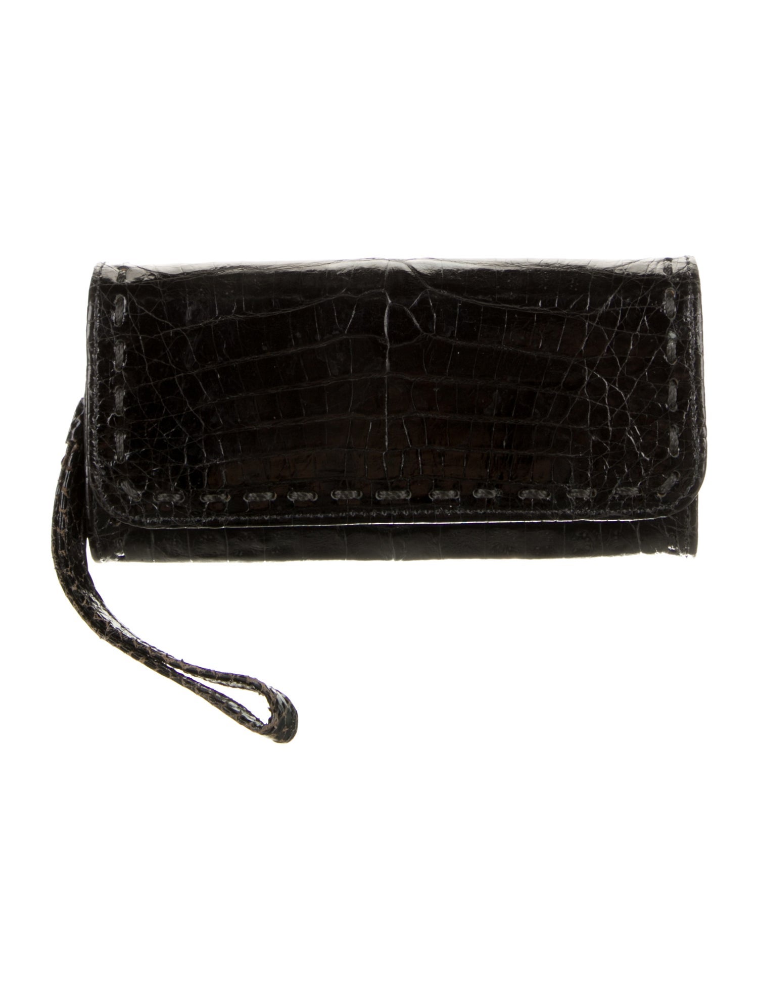 Carlos Falchi Embossed Leather Printed Wristlet