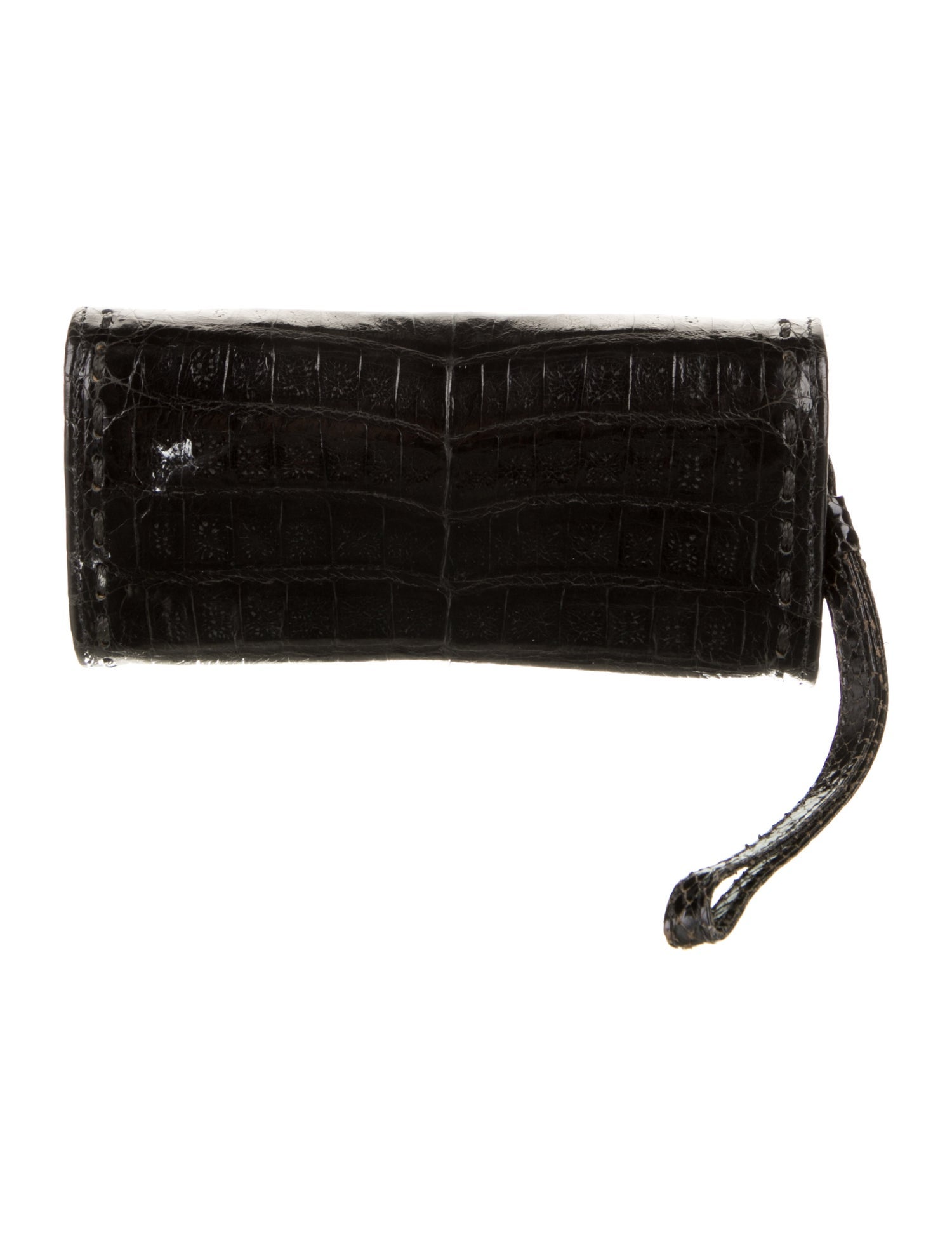 Carlos Falchi Embossed Leather Printed Wristlet