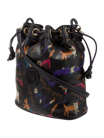 Carlos Falchi Leather Bucket Bag