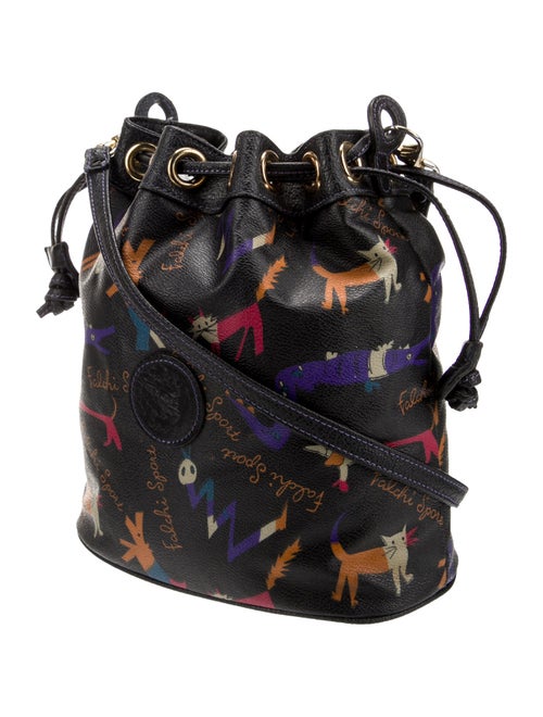 Carlos Falchi Leather Bucket Bag