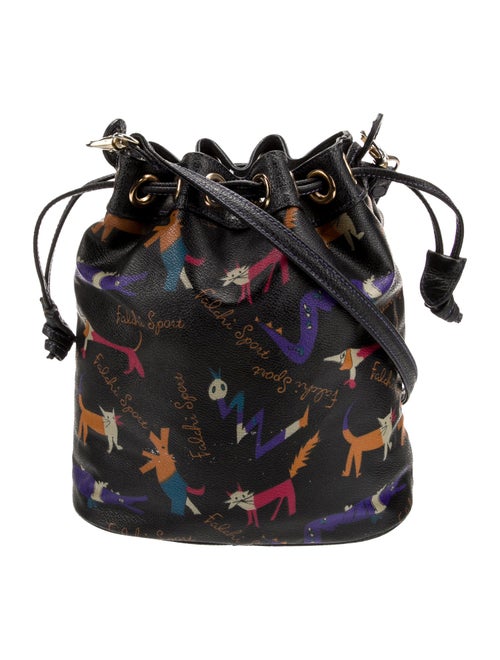 Carlos Falchi Leather Bucket Bag