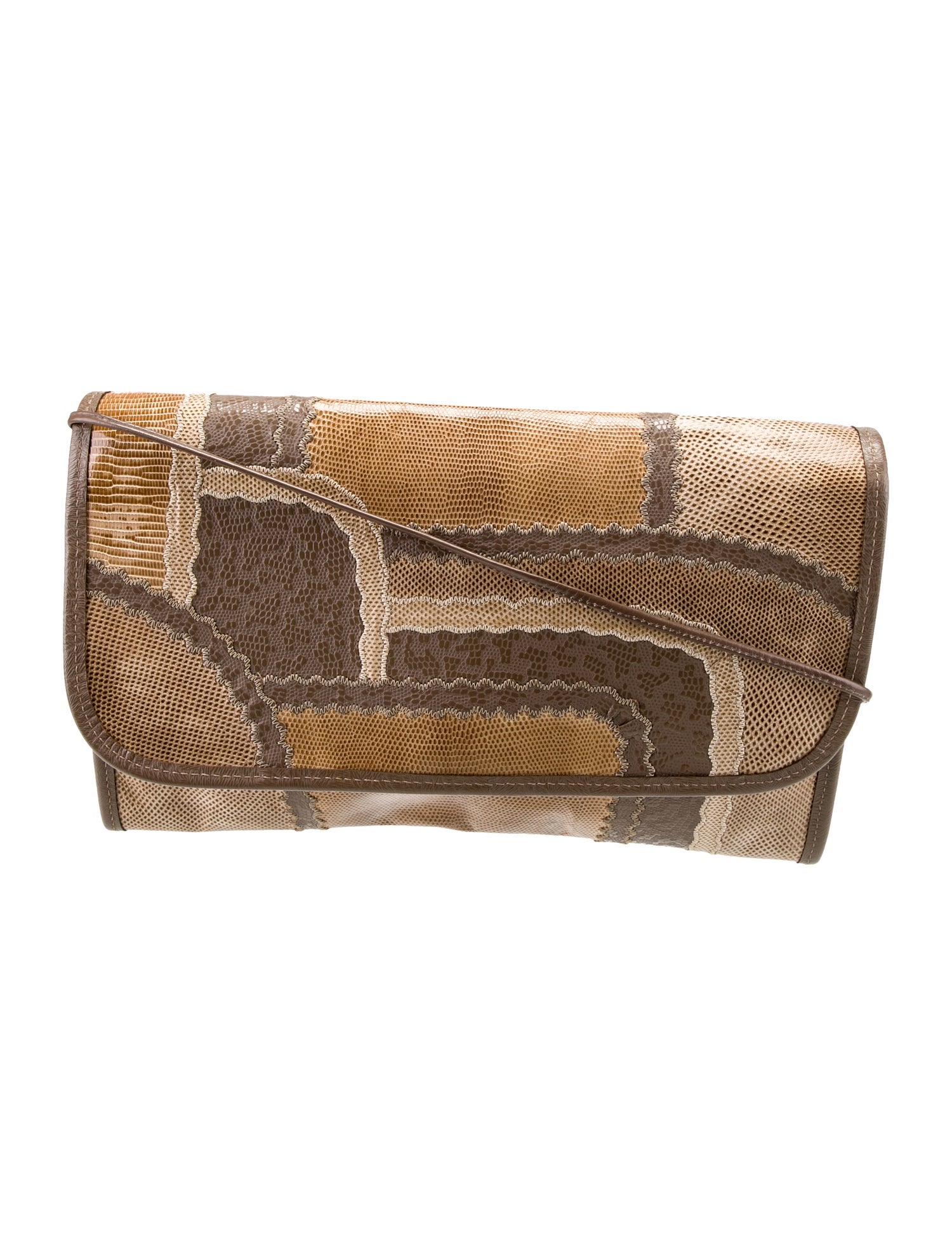 Carlos Falchi Embossed Leather Clutch