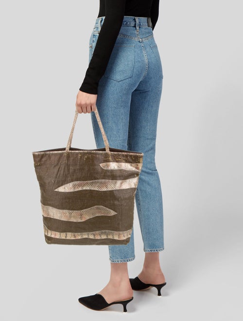 Carlos Falchi Snakeskin Tote