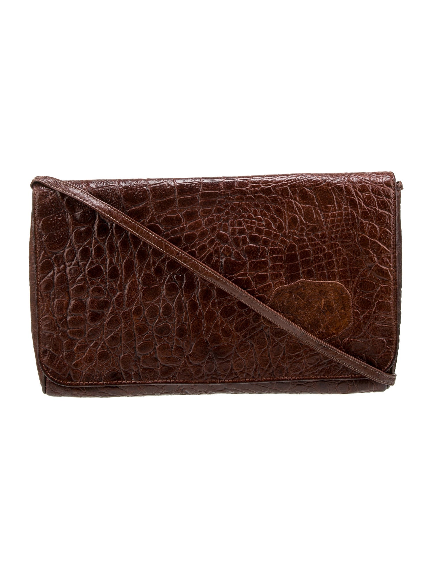 Carlos Falchi Embossed Leather Crossbody Bag