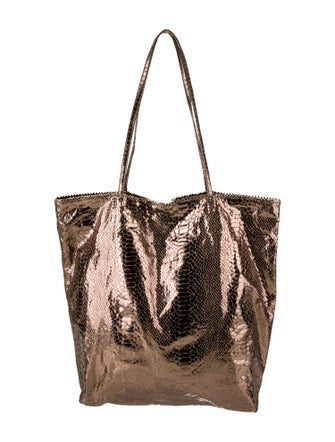 Carlos Falchi Embossed Leather Tote