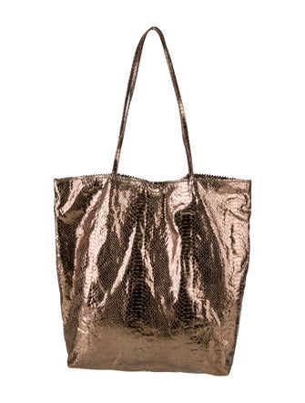 Carlos Falchi Embossed Leather Tote