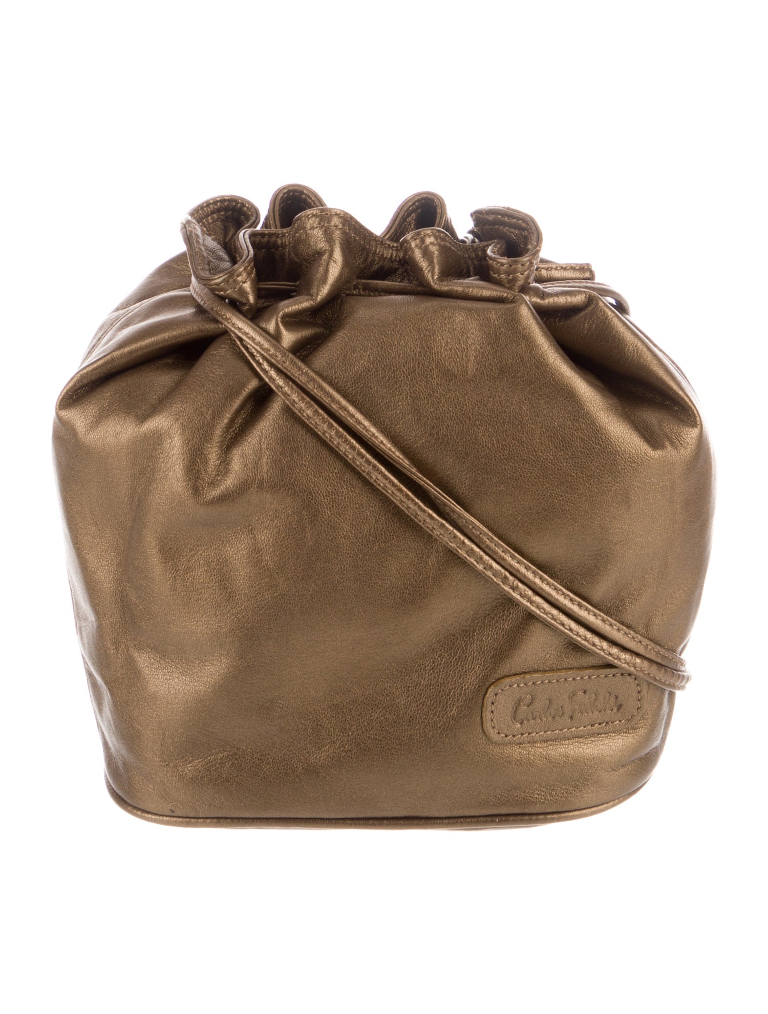 Carlos Falchi Leather Bucket Bag