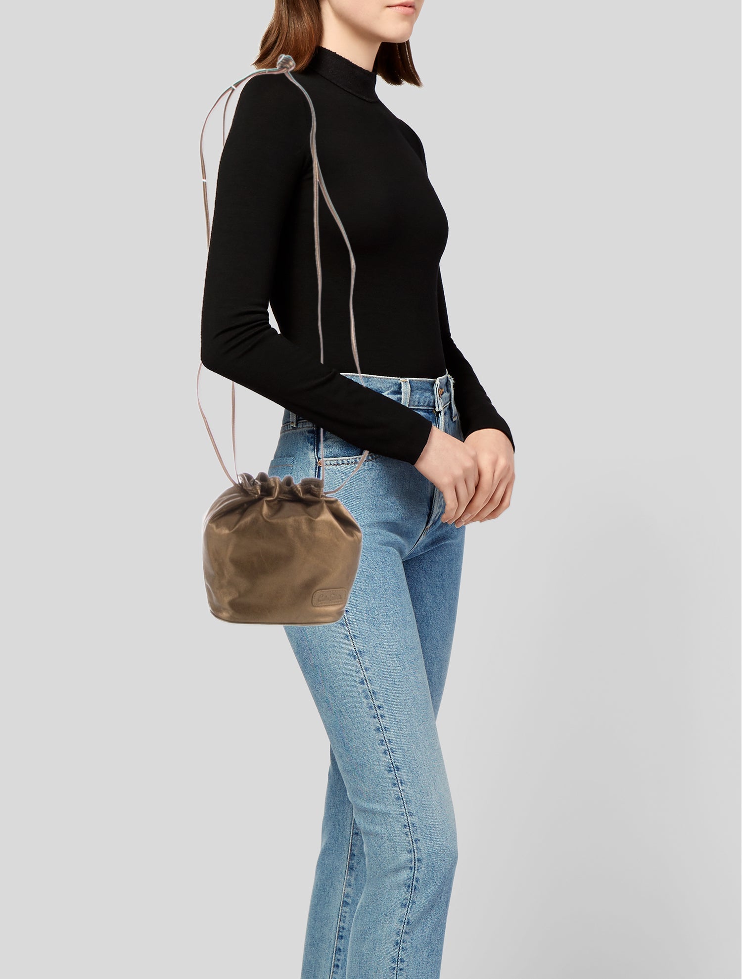 Carlos Falchi Leather Bucket Bag