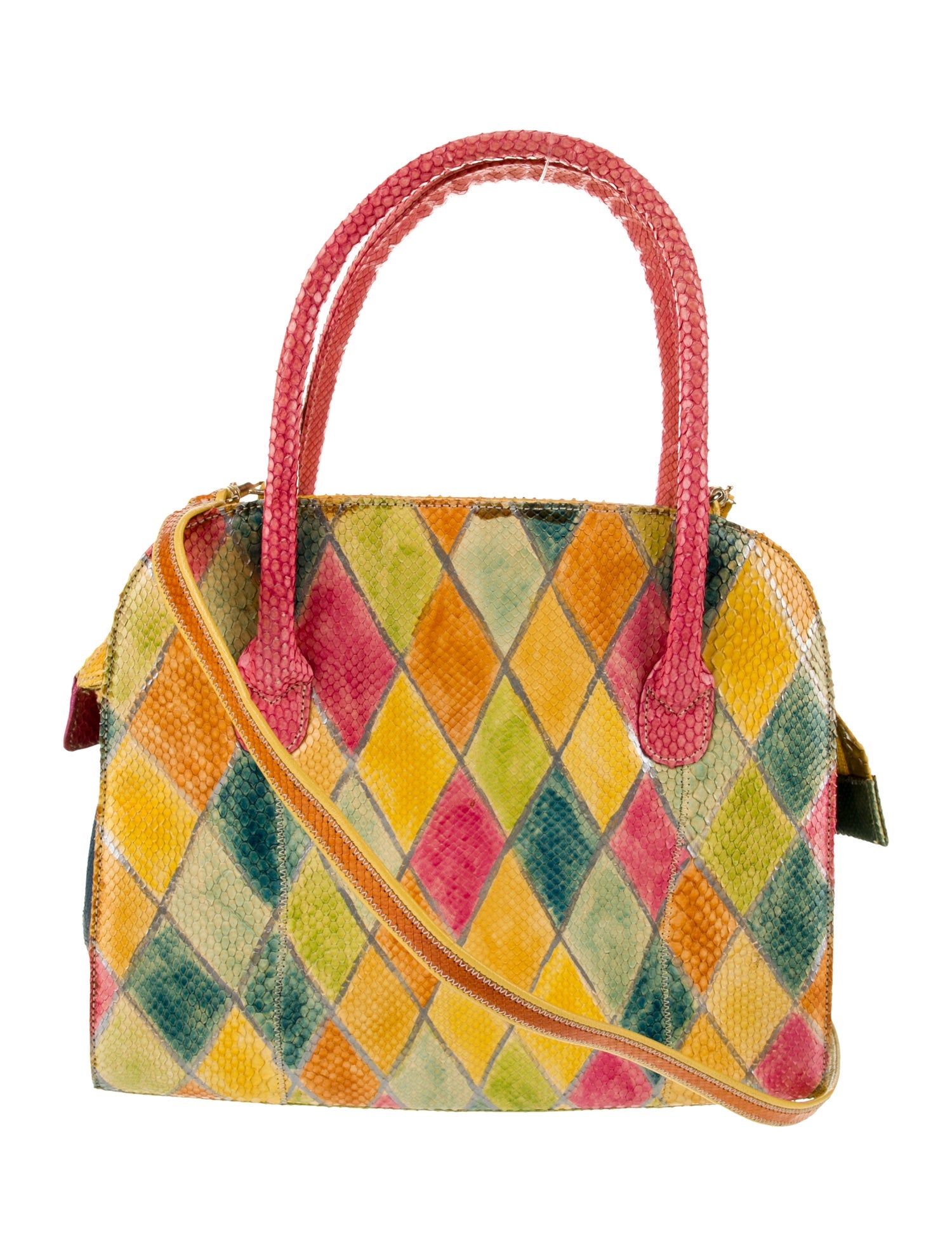 Carlos Falchi Snakeskin Top Handle Bag