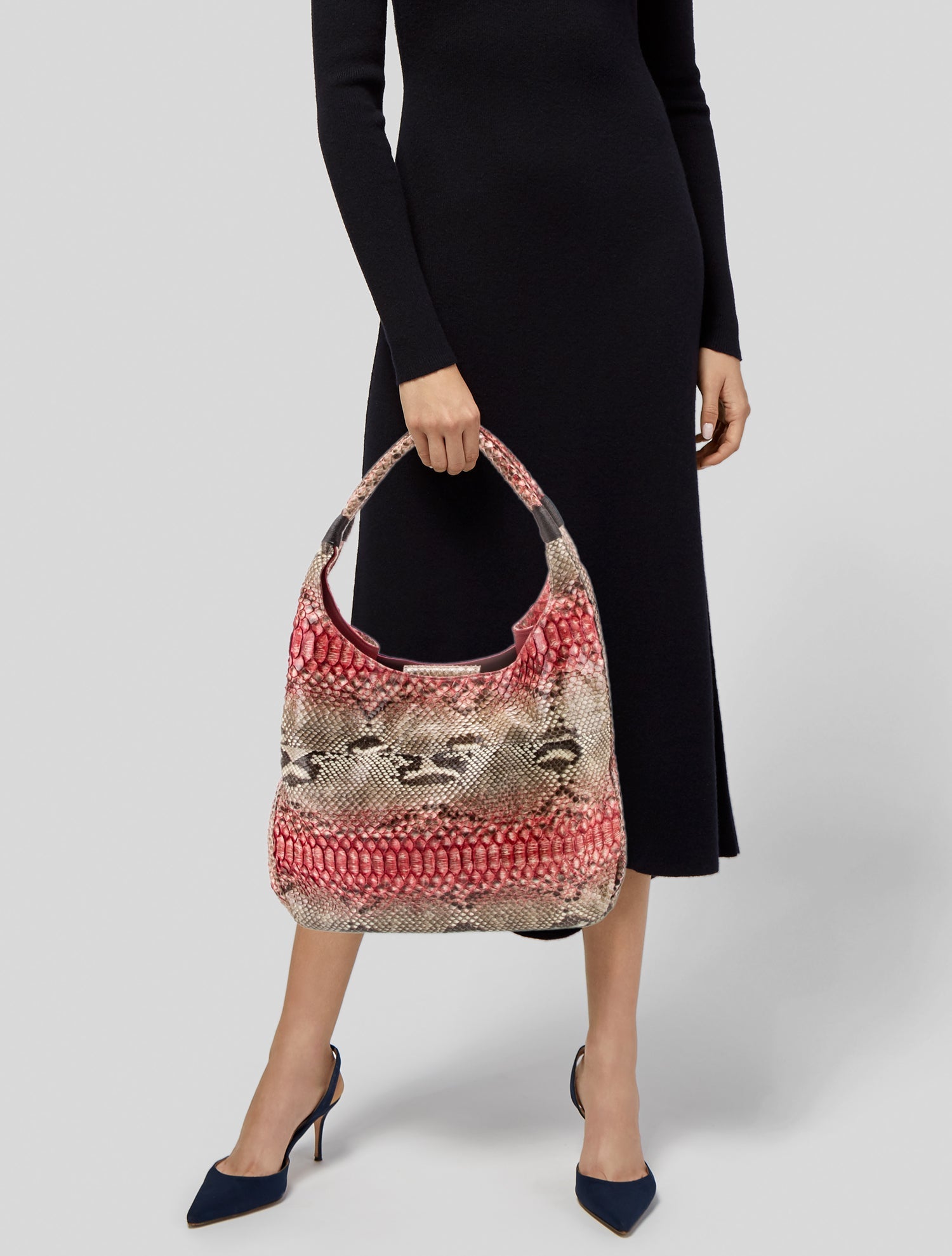 Carlos Falchi Snakeskin Top Handle Bag