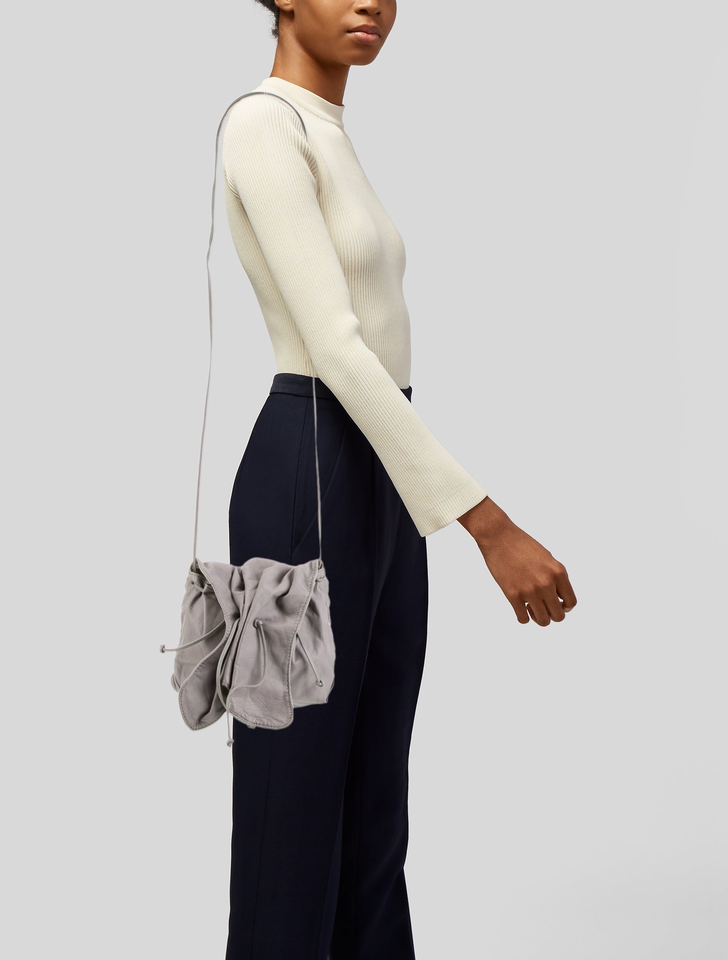 Carlos Falchi Leather Bucket Bag