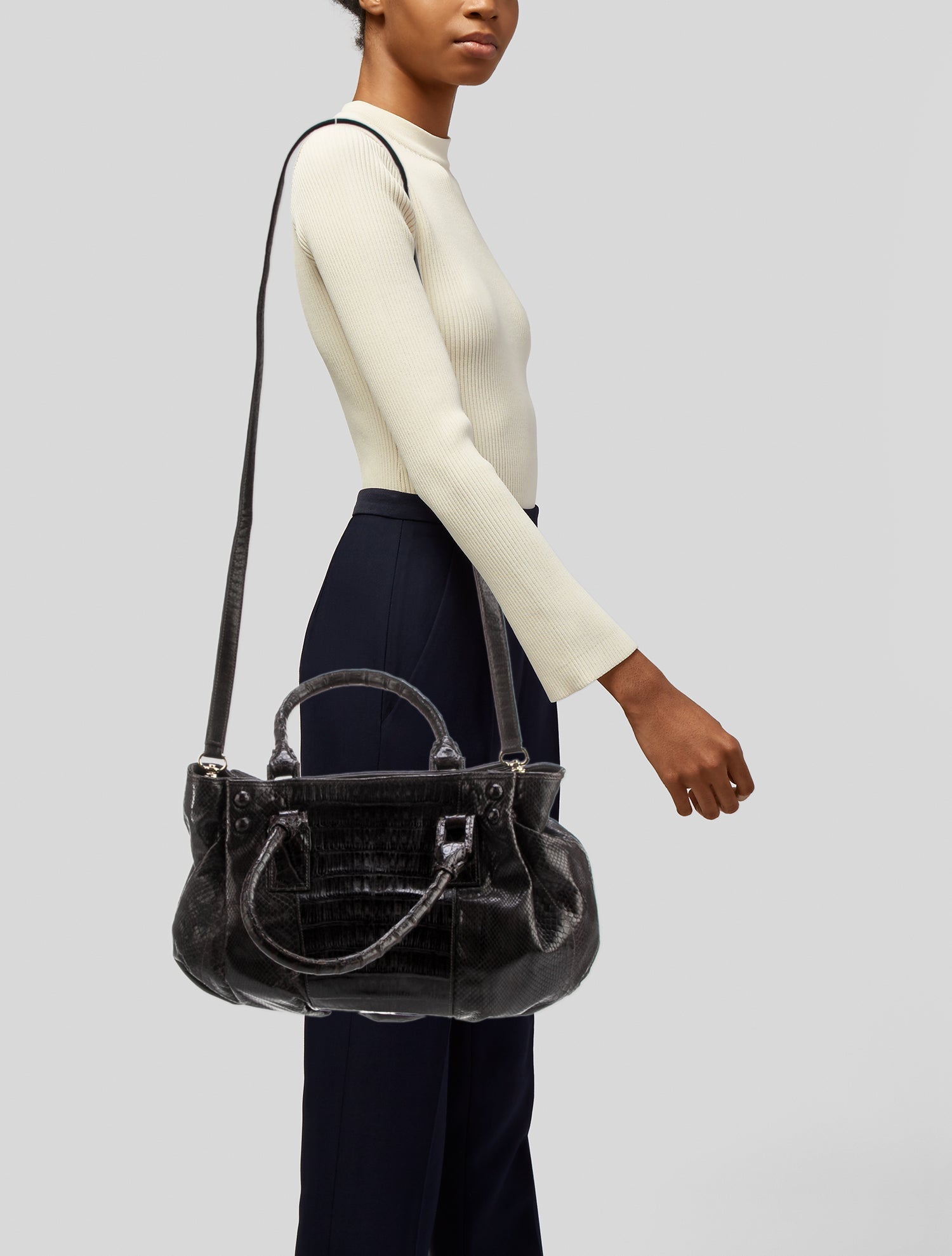 Carlos Falchi Python Top Handle Bag